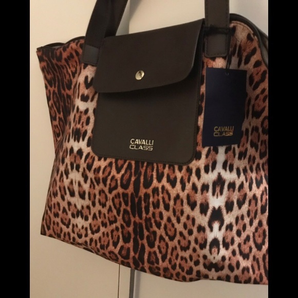 5/30% off - Just Cavalli Class Roberto Cavalli Tote Bag Leopard - Picture 2 of 4